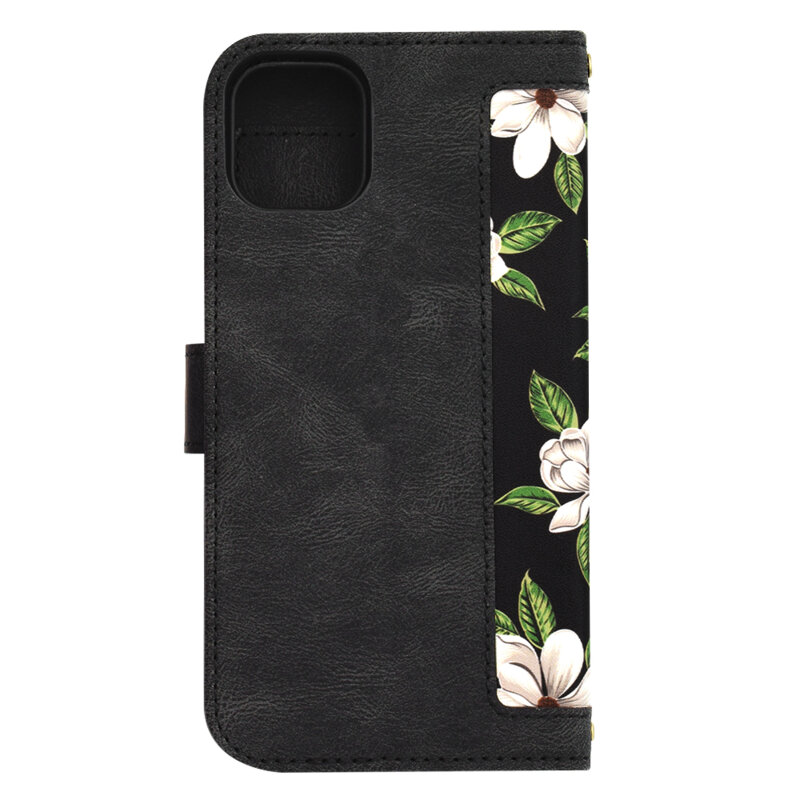 Husa personalizata fete iPhone 11 Techsuit FlipCraft, negru