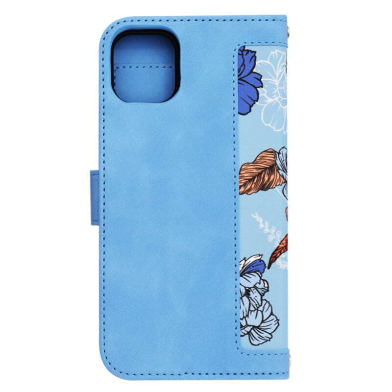 Husa personalizata fete iPhone 11 Techsuit FlipCraft, bleu