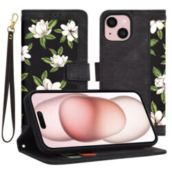 Husa personalizata fete iPhone 15 Techsuit FlipCraft, negru