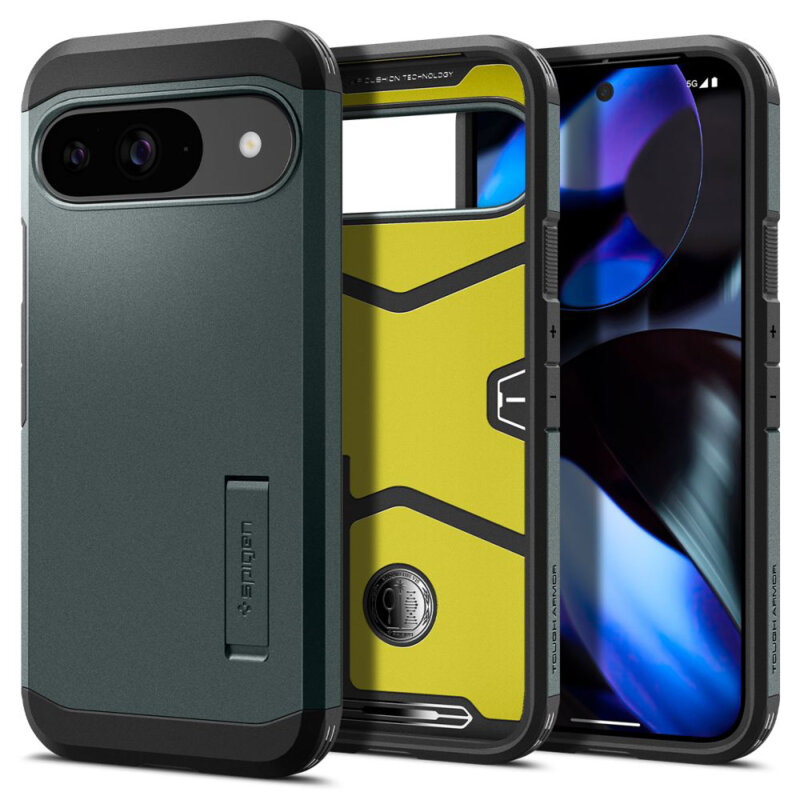 Husa Google Pixel 9 Pro Spigen Tough Armor, verde