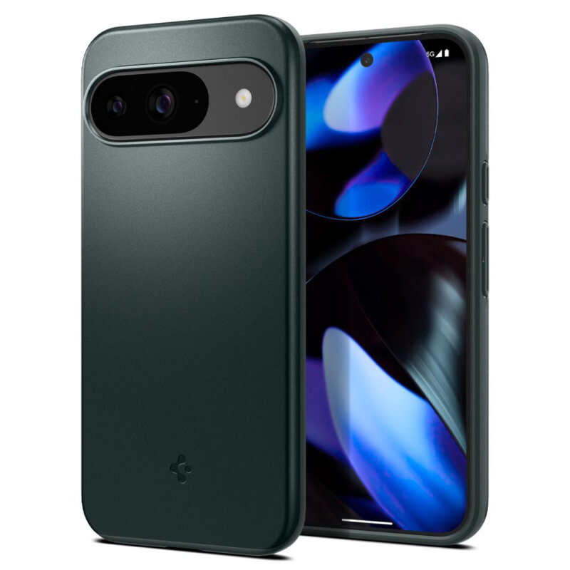 Husa Google Pixel 9 Pro Spigen Thin Fit, verde inchis