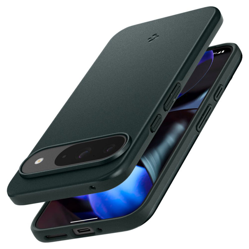 Husa Google Pixel 9 Pro Spigen Thin Fit, verde inchis