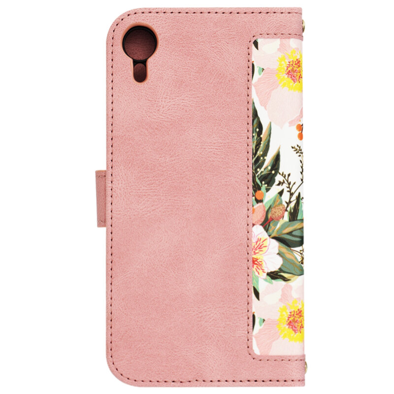 Husa personalizata fete iPhone XR Techsuit FlipCraft, roz