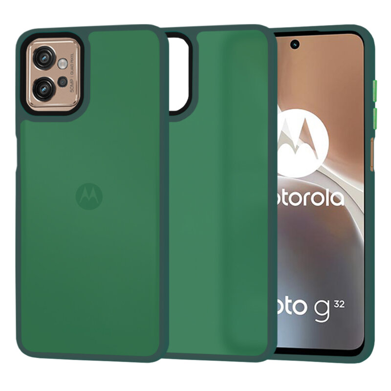 Husa Motorola Moto G32 Techsuit HaloFrost Series, verde inchis