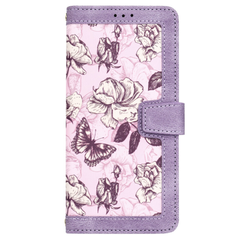 Husa personalizata fete iPhone XS Techsuit FlipCraft, mov