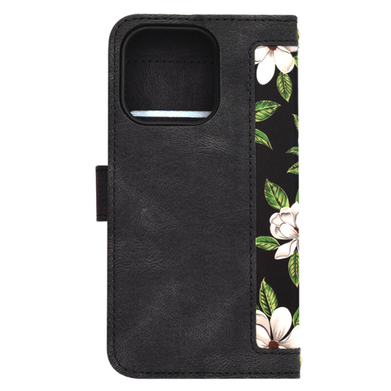 Husa personalizata fete iPhone 15 Pro Techsuit FlipCraft, negru