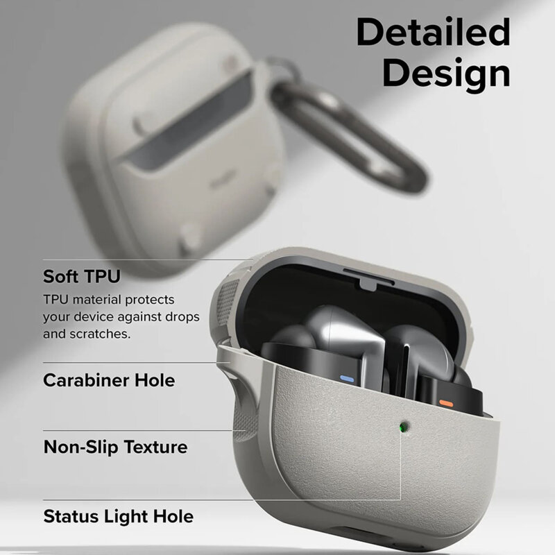 Husa Samsung Galaxy Buds 3 Pro Ringke Onyx Magnetic, gri