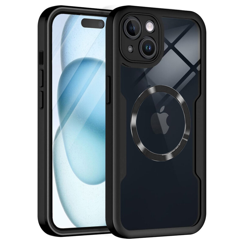 Husa 360° iPhone 15 Plus Techsuit ColorVerse MagSafe, negru