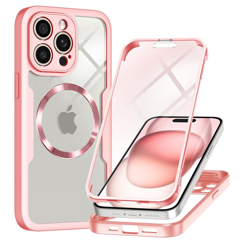 Husa 360° iPhone 14 Pro Techsuit ColorVerse MagSafe, roz
