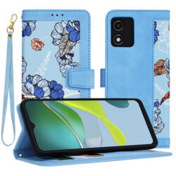 Husa personalizata fete Motorola Moto E13 Techsuit FlipCraft, bleu