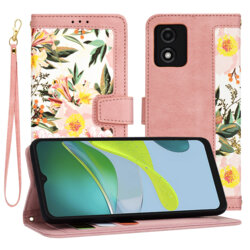 Husa personalizata fete Motorola Moto E13 Techsuit FlipCraft, roz