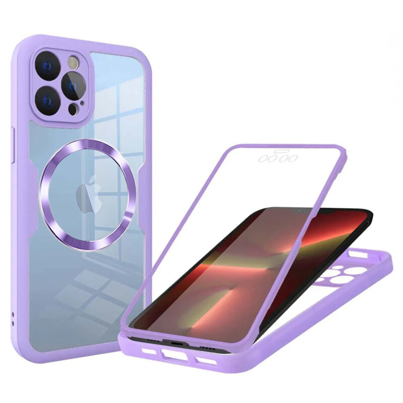 Husa 360° iPhone 13 Pro Techsuit ColorVerse MagSafe, mov