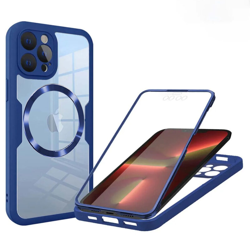 Husa 360° iPhone 13 Pro Techsuit ColorVerse MagSafe, albastru