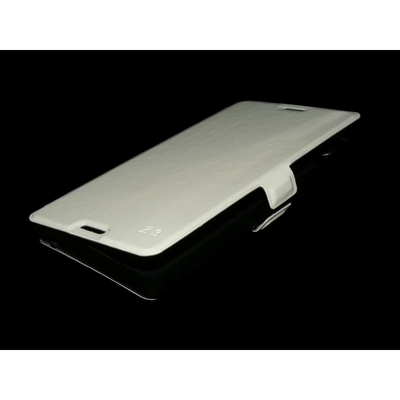 Husa Sony Xperia Z3 Toc Flip Carte Alb CNM