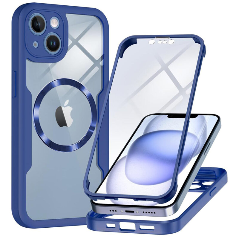 Husa 360° iPhone 14 Techsuit ColorVerse MagSafe, albastru