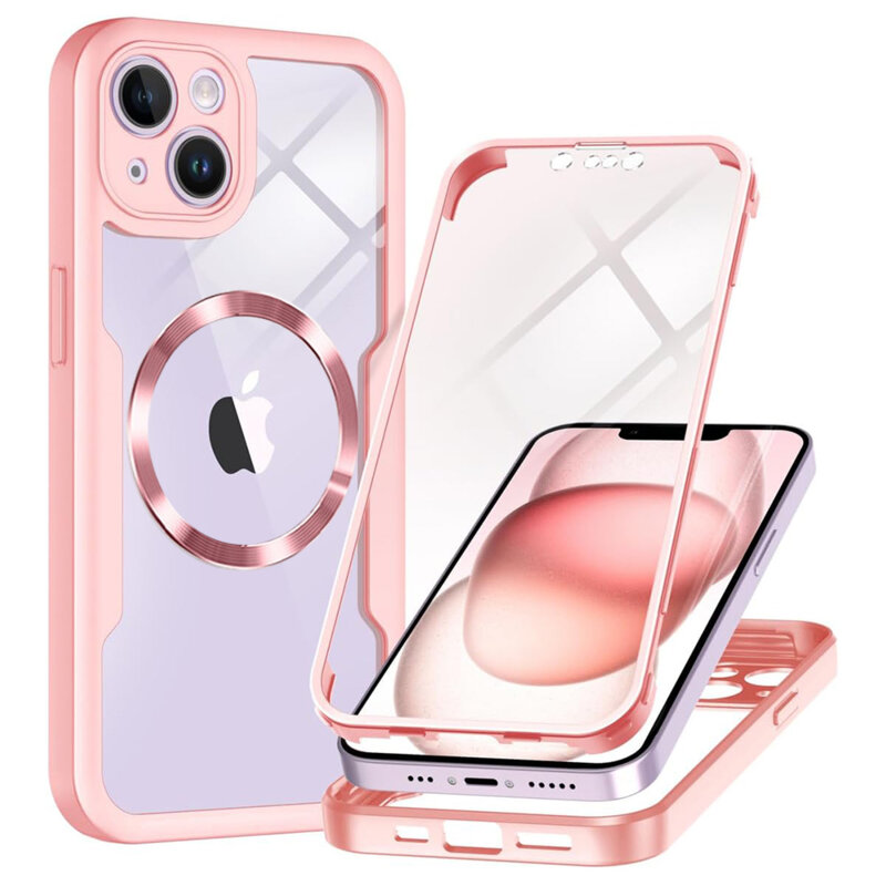 Husa 360° iPhone 14 Techsuit ColorVerse MagSafe, roz