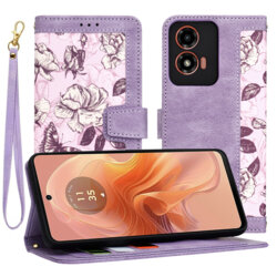 Husa personalizata Motorola Moto G24 fete Techsuit FlipCraft, mov