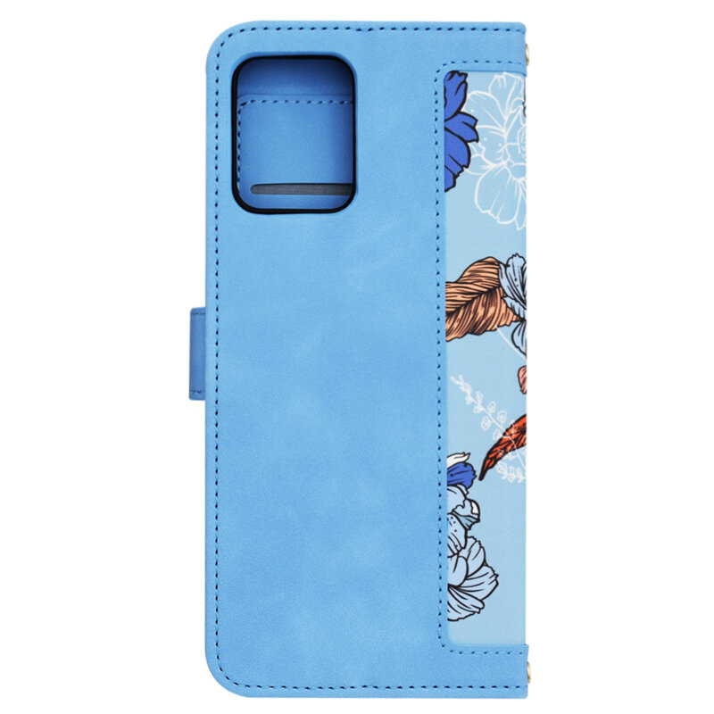 Husa personalizata fete Motorola Moto G53 Techsuit FlipCraft, bleu