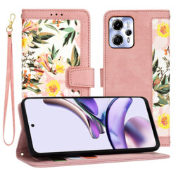 Husa personalizata fete Motorola Moto G13 Techsuit FlipCraft, roz