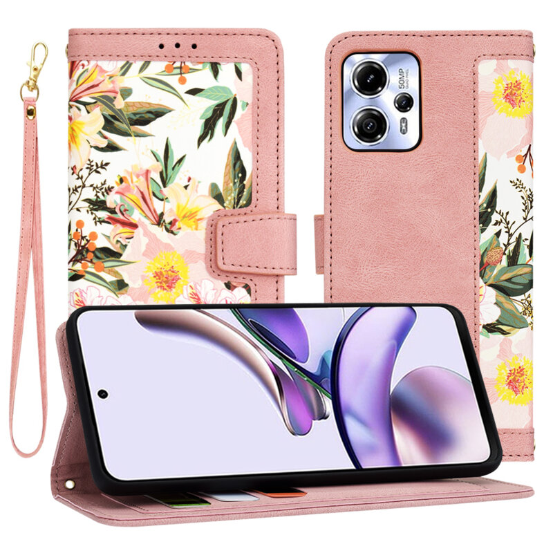 Husa personalizata fete Motorola Moto G13 Techsuit FlipCraft, roz
