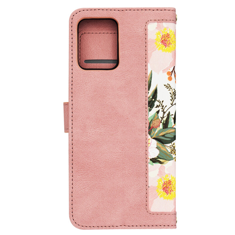 Husa personalizata fete Motorola Moto G53 Techsuit FlipCraft, roz