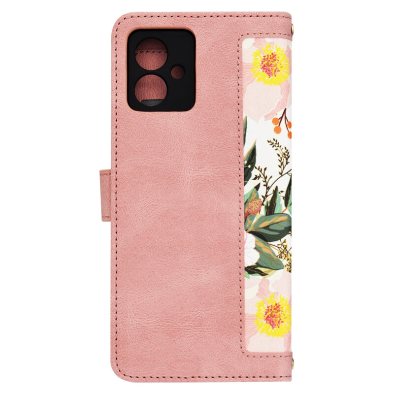 Husa personalizata fete Motorola Moto G14 Techsuit FlipCraft, roz