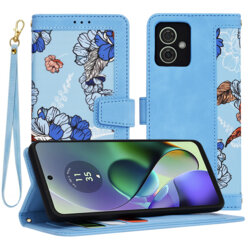 Husa personalizata fete Motorola Moto G54 Techsuit FlipCraft, bleu