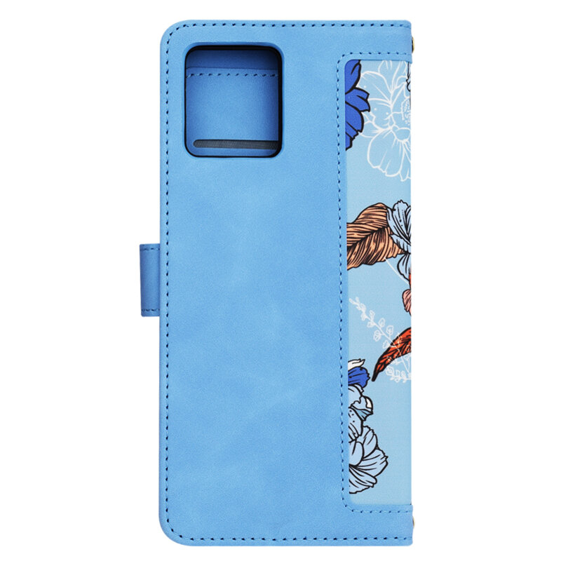 Husa personalizata fete Motorola Moto G72 Techsuit FlipCraft, bleu