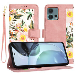 Husa personalizata fete Motorola Moto G72 Techsuit FlipCraft, roz