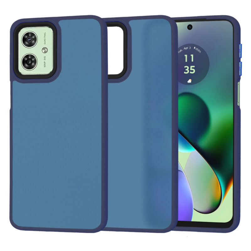 Husa Motorola Moto G54 Techsuit HaloFrost Series, bleumarin