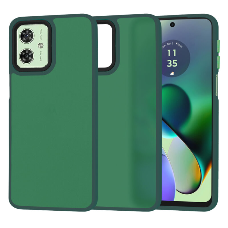 Husa Motorola Moto G54 Techsuit HaloFrost Series, verde inchis