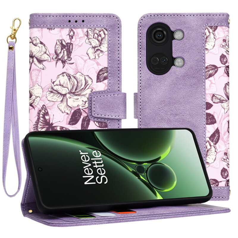 Husa personalizata fete OnePlus Nord 3 Techsuit FlipCraft, mov
