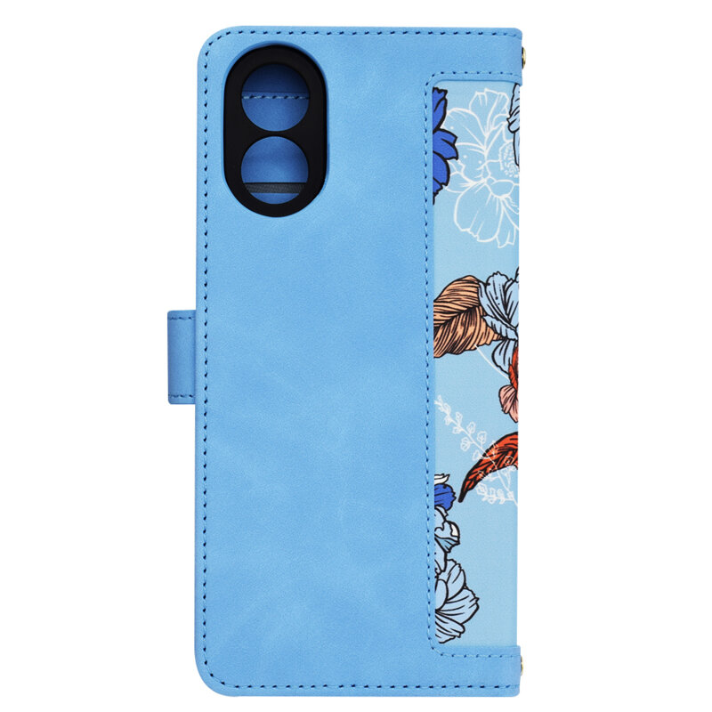 Husa personalizata fete Oppo A18 Techsuit FlipCraft, bleu