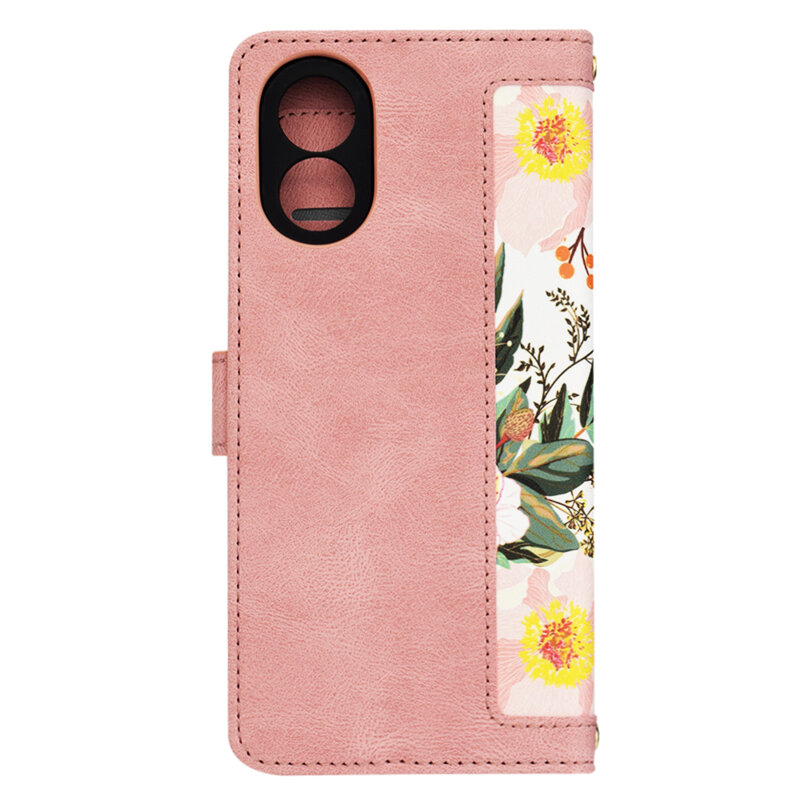 Husa personalizata fete Oppo A18 Techsuit FlipCraft, roz