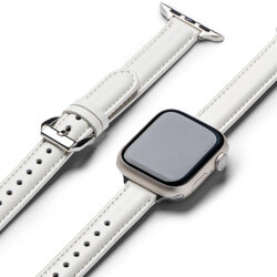 Curea Apple Watch SE 40mm Ringke Leather One Padded Slim, White