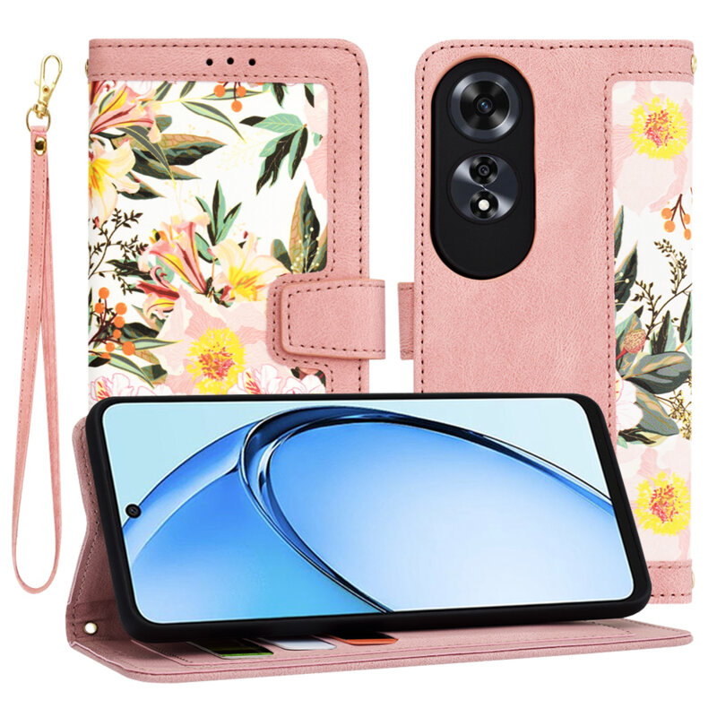 Husa personalizata fete Oppo A60 4G Techsuit FlipCraft, roz