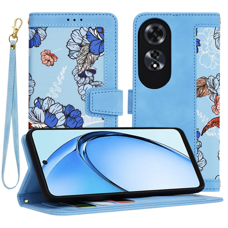 Husa personalizata fete Oppo A60 4G Techsuit FlipCraft, bleu