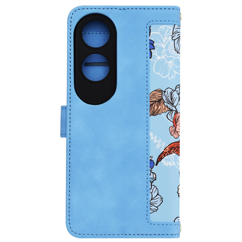 Husa personalizata fete Oppo A60 4G Techsuit FlipCraft, bleu