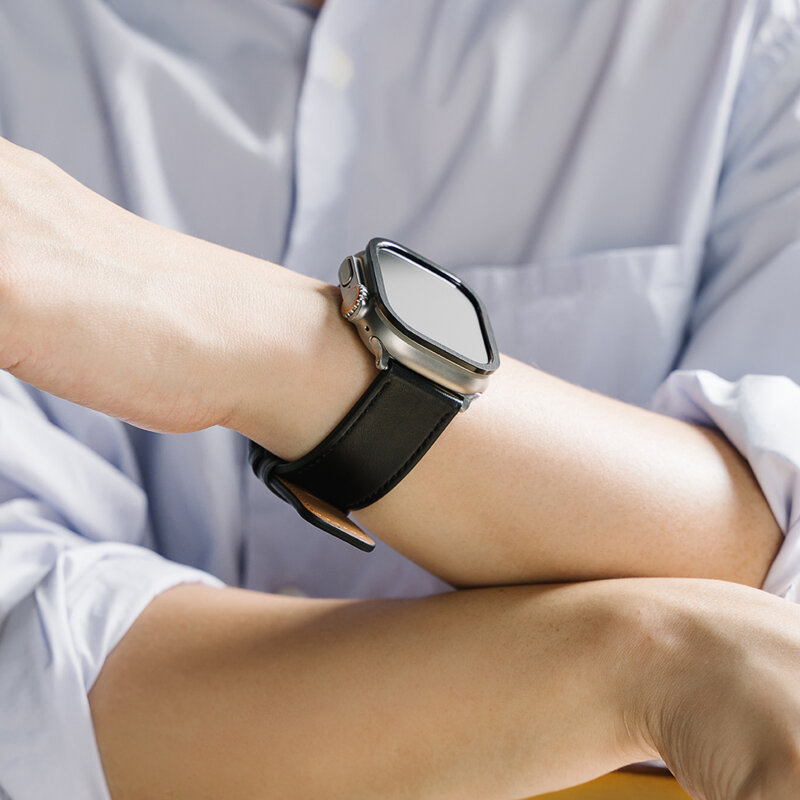 Curea Apple Watch 1 42mm Ringke Leather One Basic Bold, negru