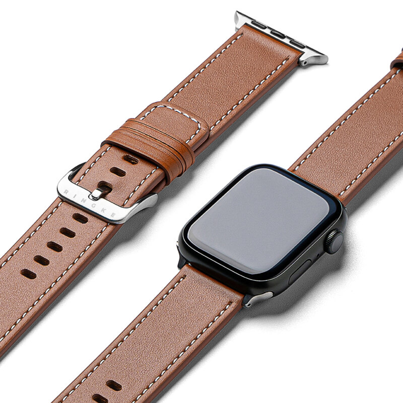 Curea Apple Watch 6 44mm Ringke Leather One Basic, maro