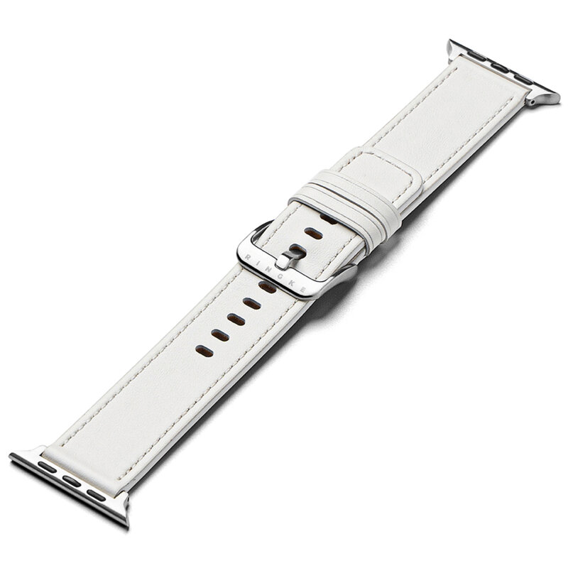 Curea Apple Watch 6 44mm Ringke Leather One Basic, alb