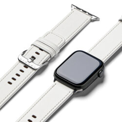 Curea Apple Watch 9 45mm Ringke Leather One Basic, White