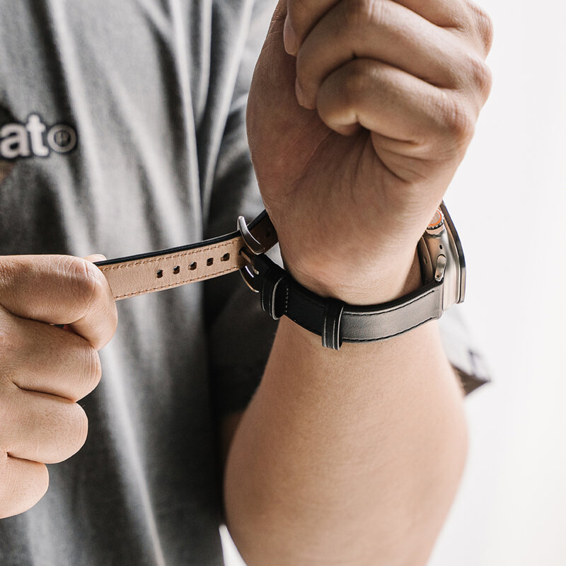 Curea Apple Watch Ultra 2 Ringke Leather One Basic, White