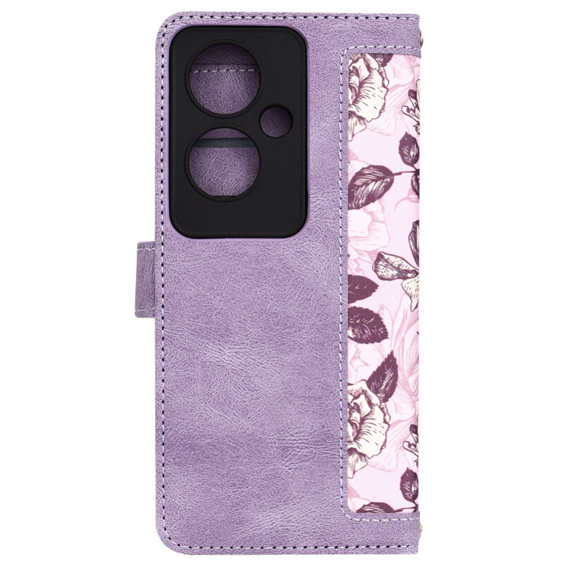 Husa personalizata fete Oppo Reno11 F Techsuit FlipCraft, mov