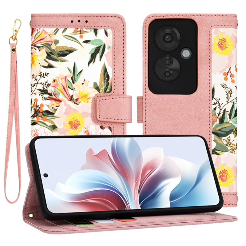 Husa personalizata fete Oppo Reno11 F Techsuit FlipCraft, roz