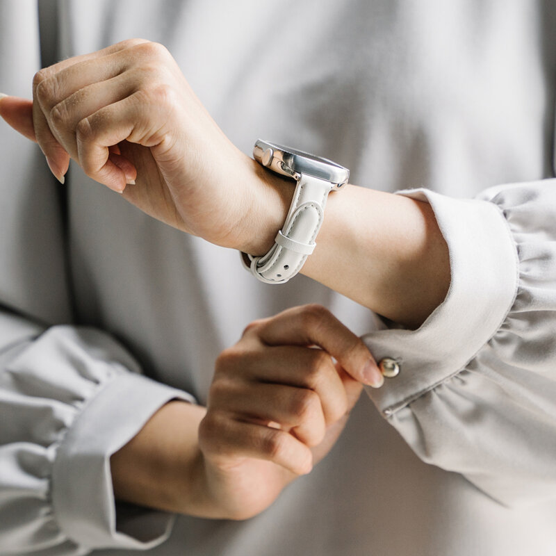 Curea Apple Watch 4 40mm Ringke Leather One Padded Slim, White