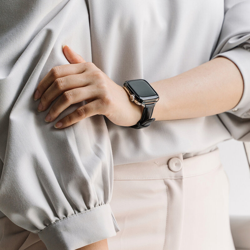 Curea Apple Watch 6 40mm Ringke Leather One Padded Slim, White