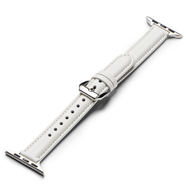 Curea Apple Watch 9 41mm Ringke Leather One Padded Slim, White