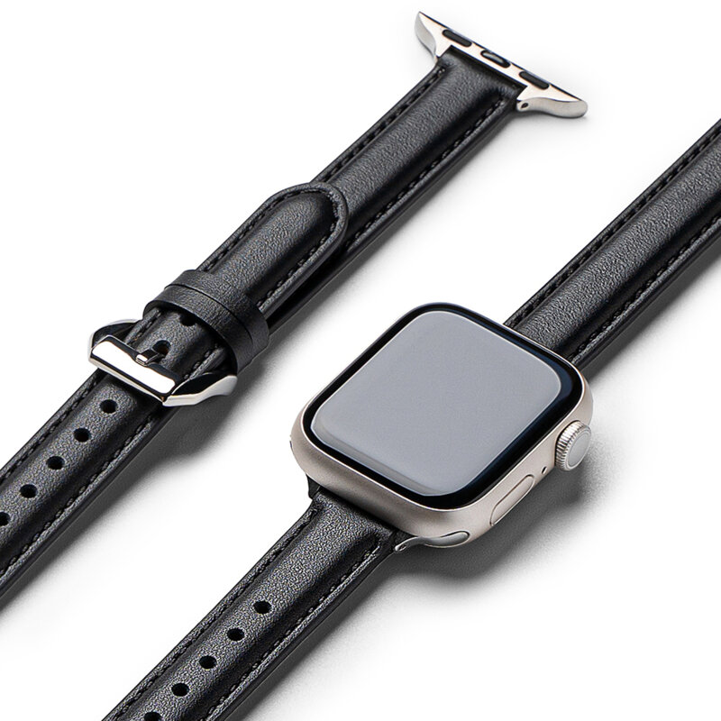 Curea Apple Watch SE 40mm Ringke Leather One Padded Slim, negru