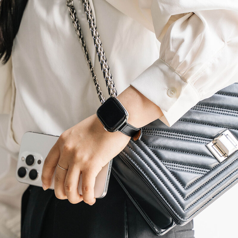 Curea Apple Watch SE 40mm Ringke Leather One Slim, roz deschis